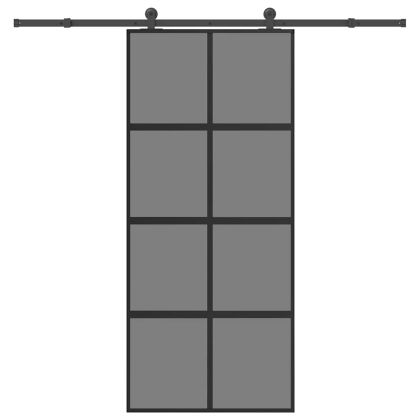 Плъзгаща се врата с обков 90x205 см Закалено стъкло и алуминий