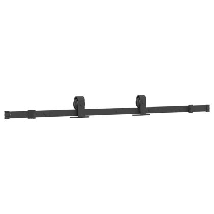 Плъзгаща се врата с комплект обков Черно 76x205 cm