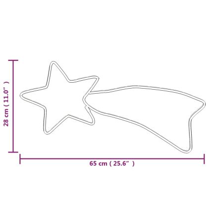 Коледна фигура комета с 48 светодиода, топло бяло, 65x28 см