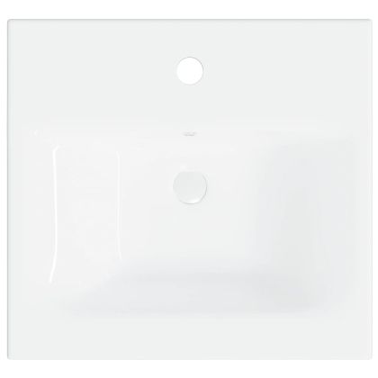 Мивка за вграждане със смесител, 42x39x18 см, керамична, бяла