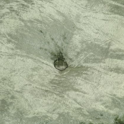 Кръгъл пуф, кадифе, 40x20 см, зелен