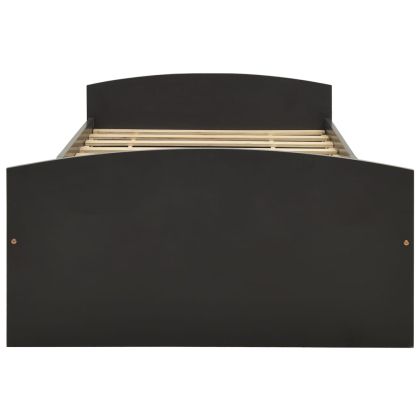 Рамка за легло с 2 чекмеджета сива бор масив 90x200 см