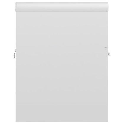 Шкаф за баня с вградена мивка, бял гланц, инженерно дърво