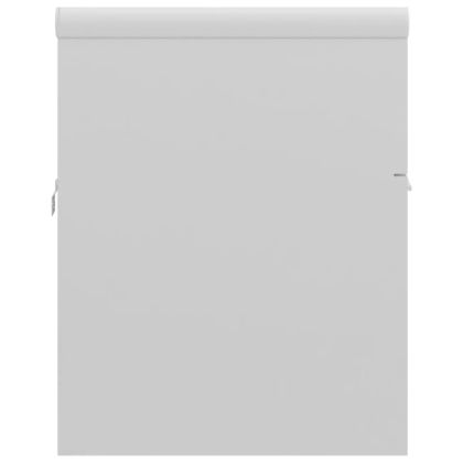 Шкаф за баня с вградена мивка, бял гланц, инженерно дърво