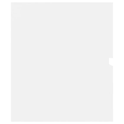 Шкаф за мивка с вградено корито, бял, инженерно дърво