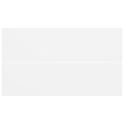 Шкаф за баня с вградена мивка, бял, инженерно дърво