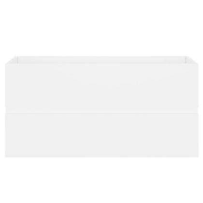 Шкаф за баня с вградена мивка, бял, инженерно дърво