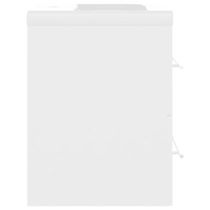 Шкаф за баня с вградена мивка, бял, инженерно дърво