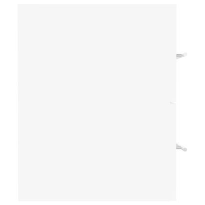 Шкаф за баня с вградена мивка, бял, инженерно дърво