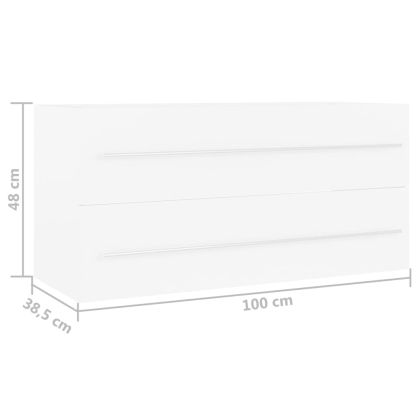 Шкаф за баня с вградена мивка, бял, ПДЧ