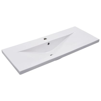 Комплект мебели за баня от 2 части, керамика и инженерно дърво