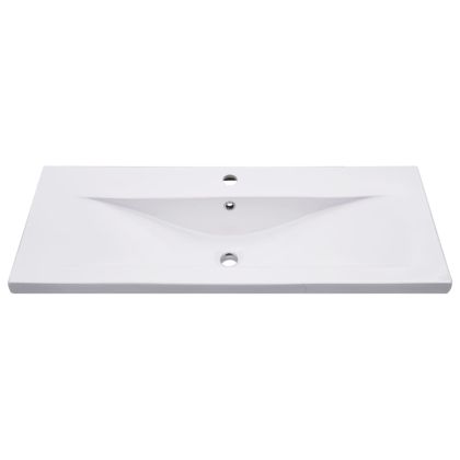 Комплект мебели за баня от 2 части, керамика и инженерно дърво