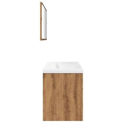 Комплект мебели за баня от 3 части Дъб артизан инженерно дърво