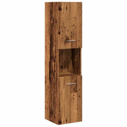 Комплект мебели за баня от 5 части старо дърво инженерно дърво