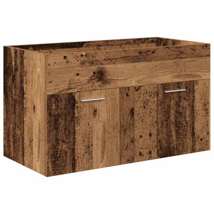 шкаф за мивка с вграден басейн и смесител Старо дърво