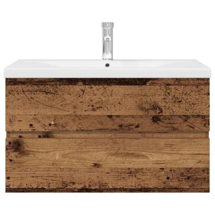 шкаф за мивка с вграден басейн и смесител Старо дърво