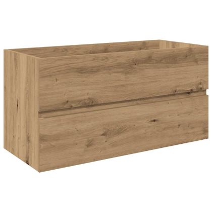 Шкаф за мивка с вграден умивалник и смесител Дъб артизан