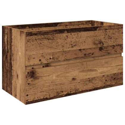 Комплект мебели за баня от 3 части старо дърво инженерно дърво