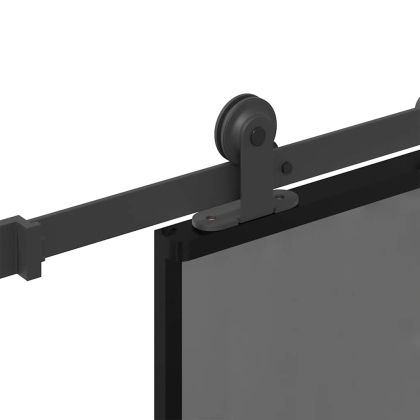 Плъзгаща се врата с обков 76x205 см Закалено стъкло&Алуминий