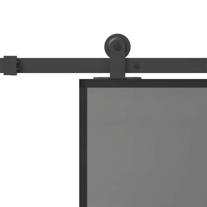 Плъзгаща се врата с обков 76x205 см Закалено стъкло&Алуминий