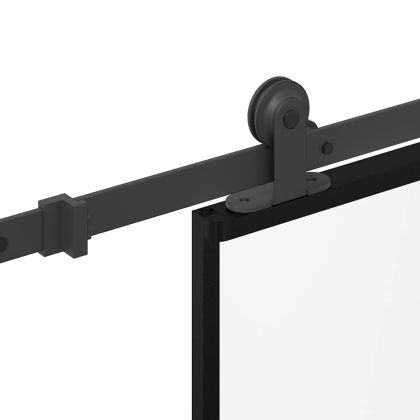 Плъзгаща се врата с обков 90x205 см Закалено стъкло и алуминий