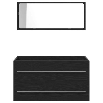 Шкаф за мивка в баня с чекмедже със съхранение 3 pcs Черния дъб