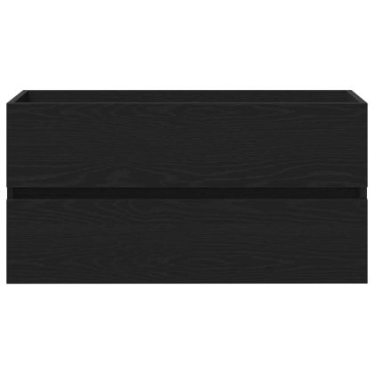 Шкаф за мивка с врата Черен дъб 90 x 39 x 62 см Инженерно дърво