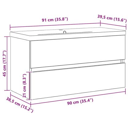 Шкаф за мивка с врата Черен дъб 90 x 39 x 62 см Инженерно дърво