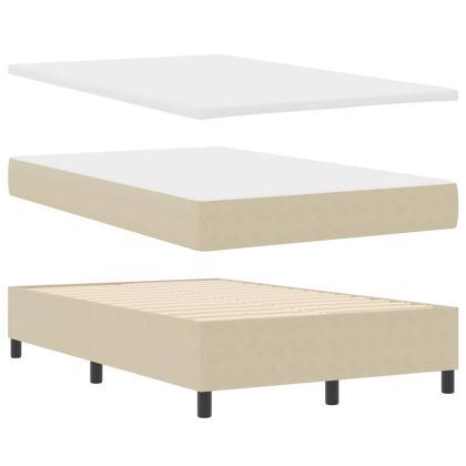 Легло с пружинирана основа Светлосив и бял 203 x 120 x 128 см