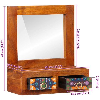 Стенен шкаф Кафяво 40 x 20 x 50 см Масивна акациева дървесина