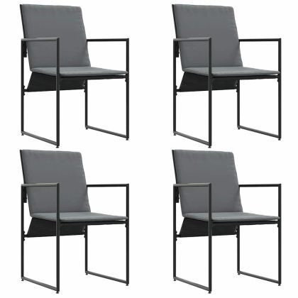 Градински столове 4 pcs Черен и антрацит 50.5 x 59 x 81.5 см