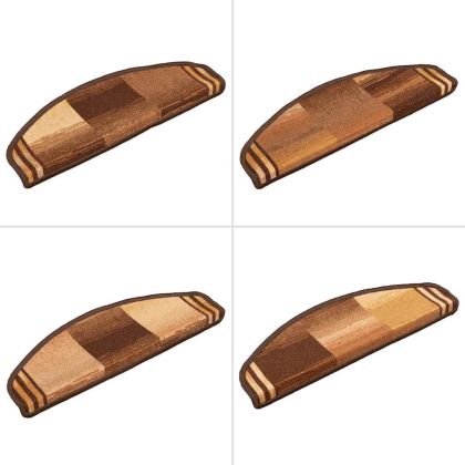 Самозалепващи стелки за стълби, 5 бр, 65x21x4 см, кафяви