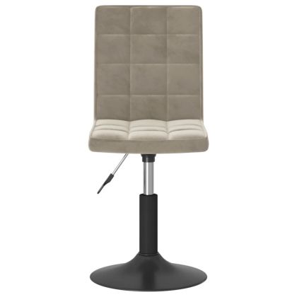 Въртящи се трапезни столове, 4 бр, светлосиви, кадифе