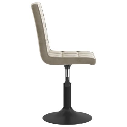 Въртящи се трапезни столове, 4 бр, светлосиви, кадифе