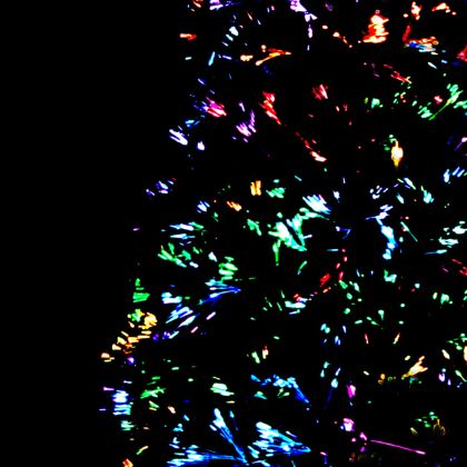 Изкуствена коледна елха със стойка зелена 210 см оптично влакно