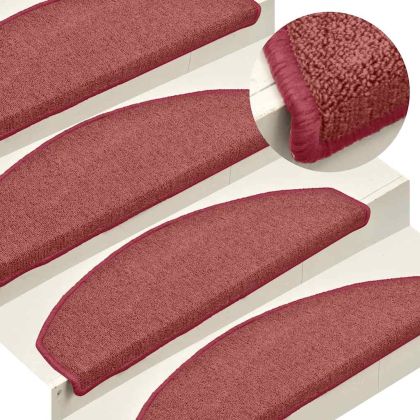 Изтривалки за стълби, 30 бр., 65x24x4 см, бордо, полукръгли, големи