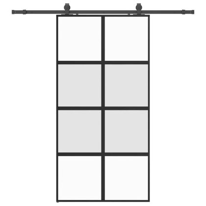 Плъзгаща се врата с комплект обков Черно 102,5x205 cm