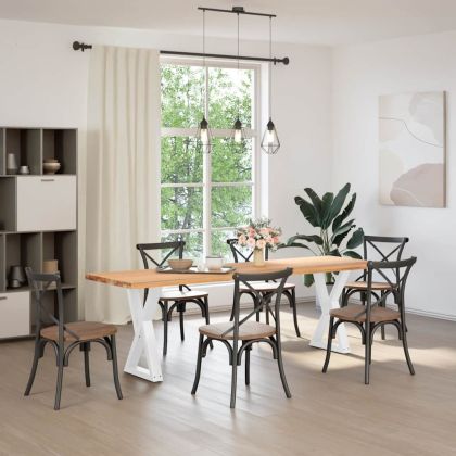 Крака за трапезна маса, 2 бр., бели, 60 x (72-73,3) см, стомана