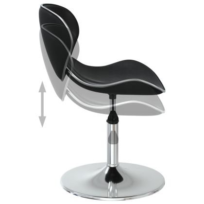 Tрапезни столове, 4 бр, черни, изкуствена кожа