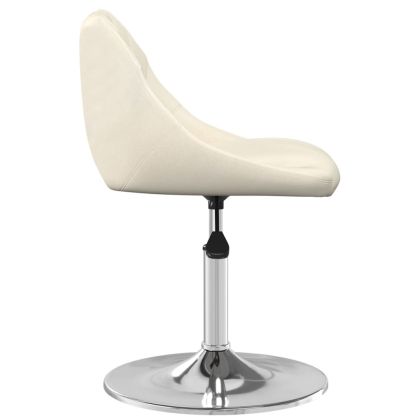 Въртящи се трапезни столове, 6 бр, кремави, кадифе