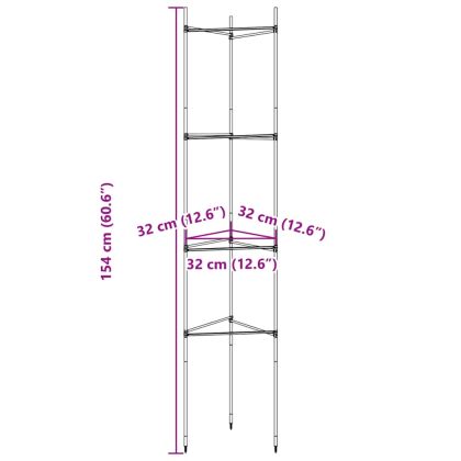 Клетки за домати 4 бр 154 см стомана и PP