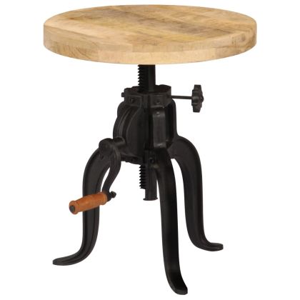 Странична маса, 45x(45-62) cм, мангово дърво масив и чугун