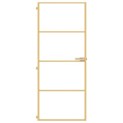Интериорна врата златиста 83x201,5 см закалено стъкло, алуминий