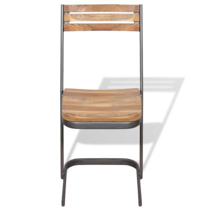 Трапезни столове, 6 бр, тиково дърво масив