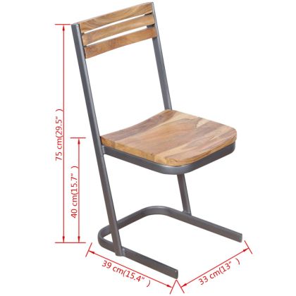 Трапезни столове, 6 бр, тиково дърво масив
