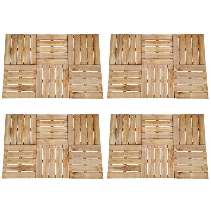 24 бр декинг плочки, 50x50 см, дърво, кафяви