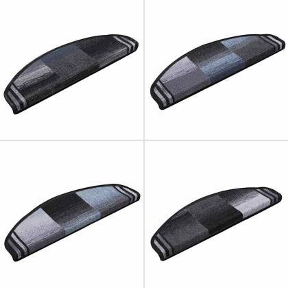 Самозалепващи стелки за стъпала, 15 бр, черно-сиви, 65x21x4 см