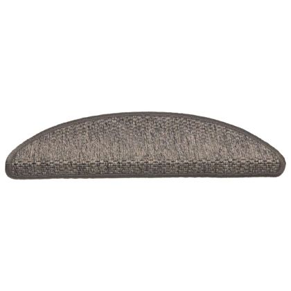 Самозалепващи стелки за стълби сизал 15бр 56x17x3см кафявобежов