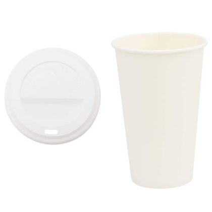 хартиени чаши за кафе с капачки 1000 бр. 16oz 400ml