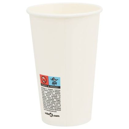 хартиени чаши за кафе 1000 бр. 16oz 400ml White
